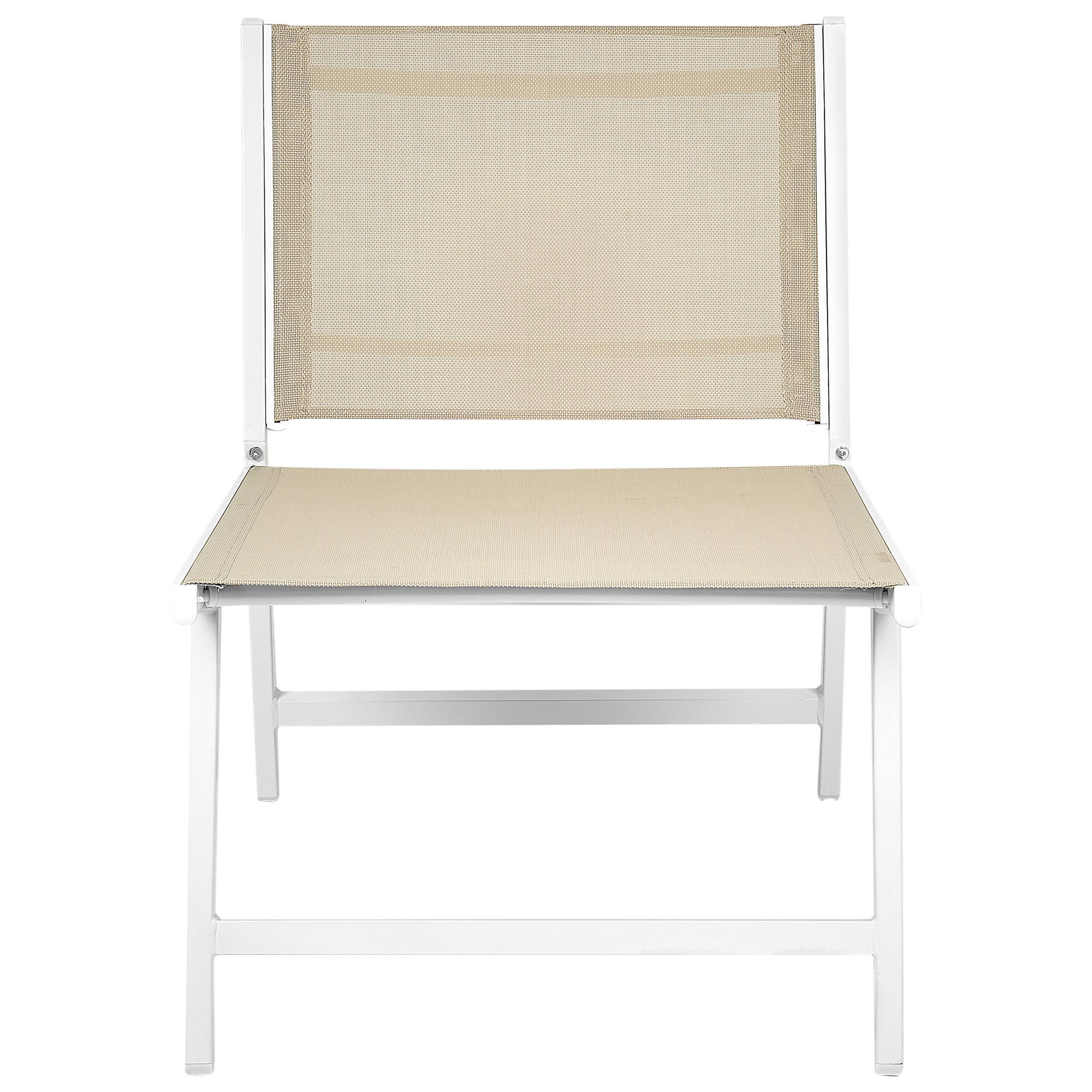 Beliani - Chaise de jardin Revêtement textile Blanc/beige MARCEDDI - Beliani - Imagen 7