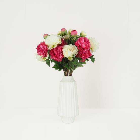 Ligne Deco - Pivoine artificielle en tige rose 70cm lot de 4 Ligne Déco - Image 4
