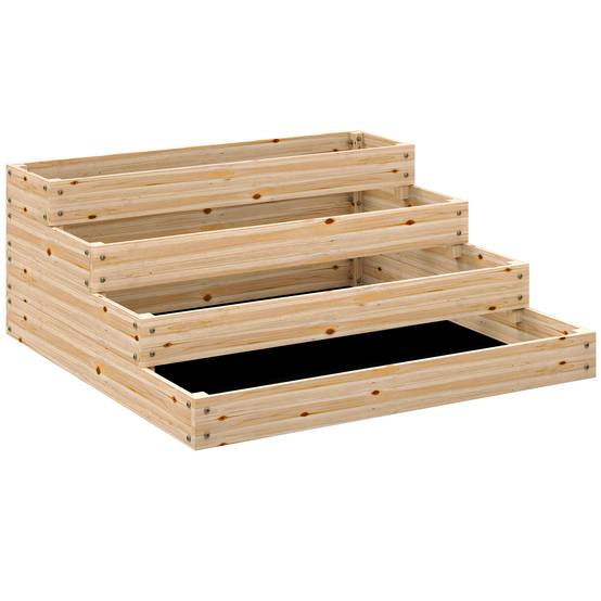 ComfortXL - Carré potager en bois de sapin 4 étages pour légumes et herbes aromatiques 113x113x46 cm - ComfortXL Outdoor Living - Image 2