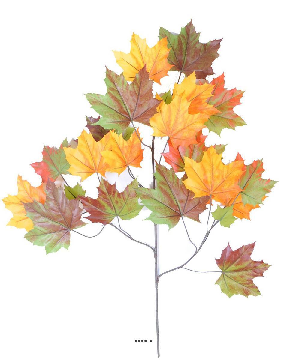Artificielles - Branche de platane artificielle, 23 feuilles, H 78 cm, D 58 cm Automne - couleur: Automne - Imagen 2