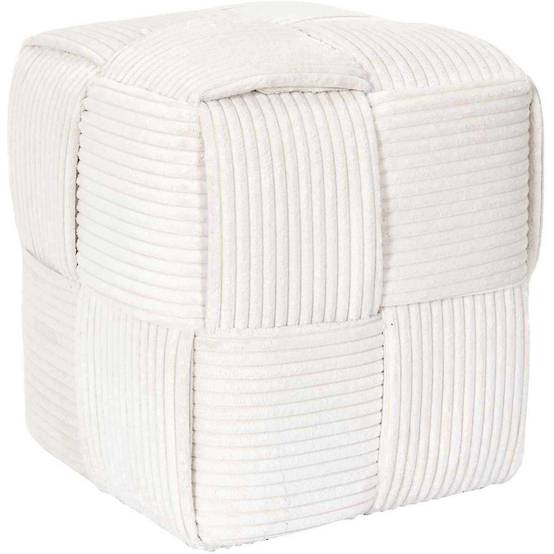The Home Deco Factory - Pouf en tissu côtelé tressé Scott - Image 1