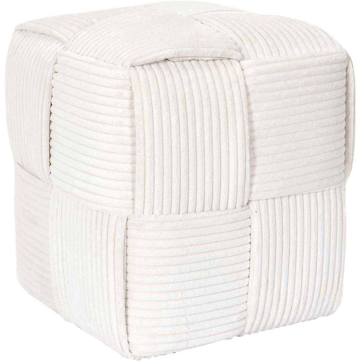 The Home Deco Factory - Pouf en tissu côtelé tressé Scott