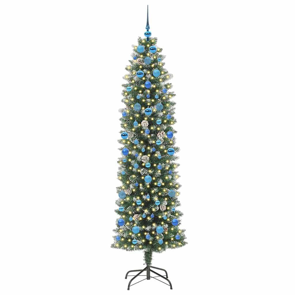 ComfortXL - Sapin de Noël 210 cm Slim Enneigé, 300 LED Intégrées et Décorations Fournies – ComfortXL Outdoor Living - Image 3