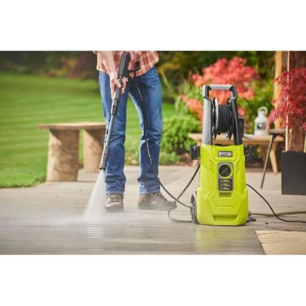 RYOBI - Limpiador de alta presión 2000 W 150 bares - 450 L - manguera flexible 8m, depósito 0,9L + lanzas vario & turbo y cepillo - RY150 - Imagen 2