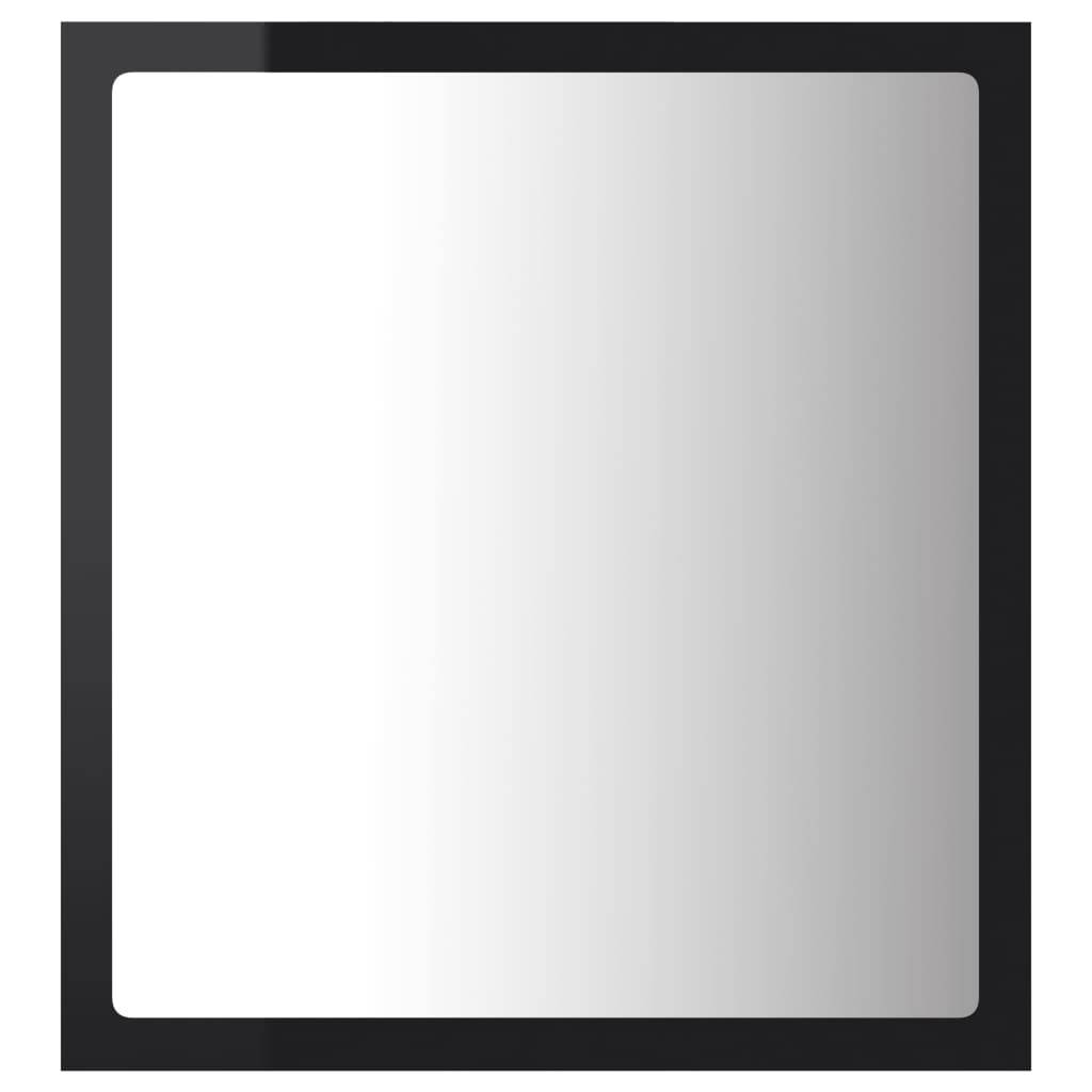 Helloshop26 - Miroir led de salle de bain 40 x 8,5 x 37cm acrylique noir brillant - Imagen 2