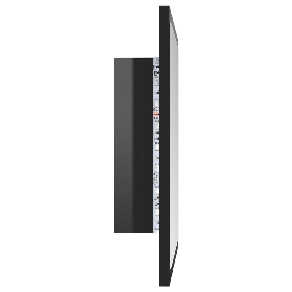 Helloshop26 - Miroir led de salle de bain 40 x 8,5 x 37cm acrylique noir brillant - Imagen 4