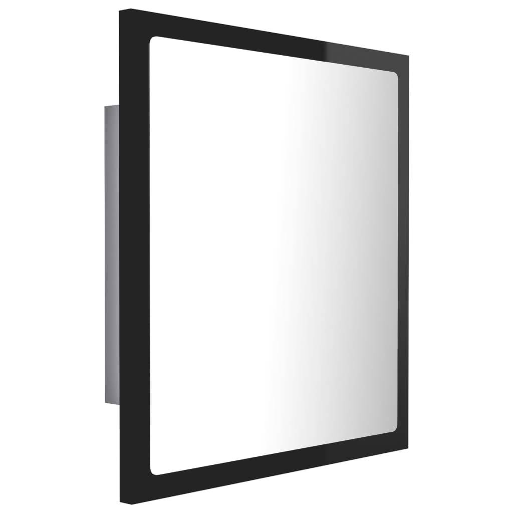 Helloshop26 - Miroir led de salle de bain 40 x 8,5 x 37cm acrylique noir brillant - Imagen 1