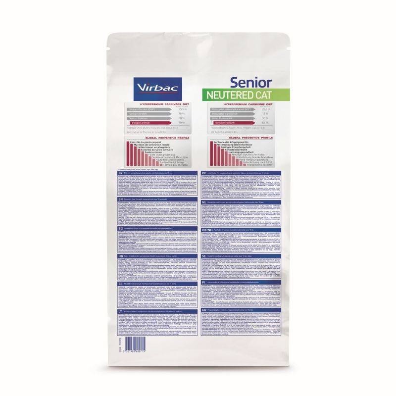 CROQUETTES CHAT VETERINARY HPM CAT SENIOR NEUTERED - VIRBAC 400 g - Imagen 2