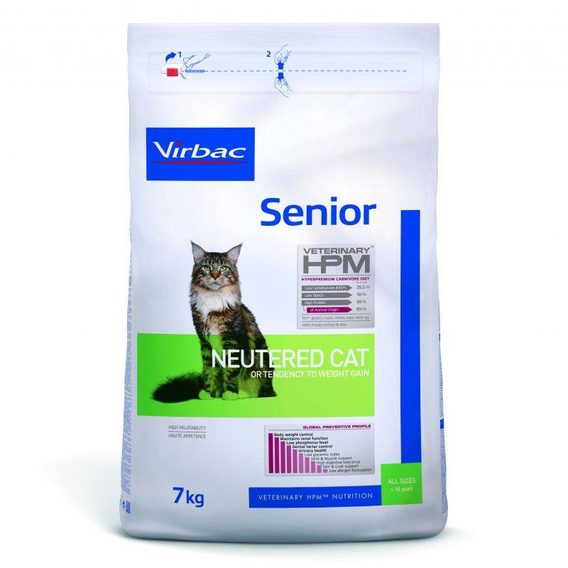 CROQUETTES CHAT VETERINARY HPM CAT SENIOR NEUTERED - VIRBAC 400 g - Imagen 1