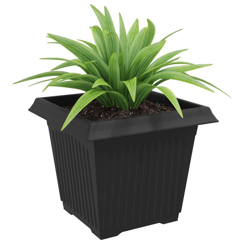 ComfortXL - Grand Lot 24 Jardinières Carrées Plastique Drainage 28,5x28,5x22 cm Noir - ComfortXL Outdoor Living - Image 3