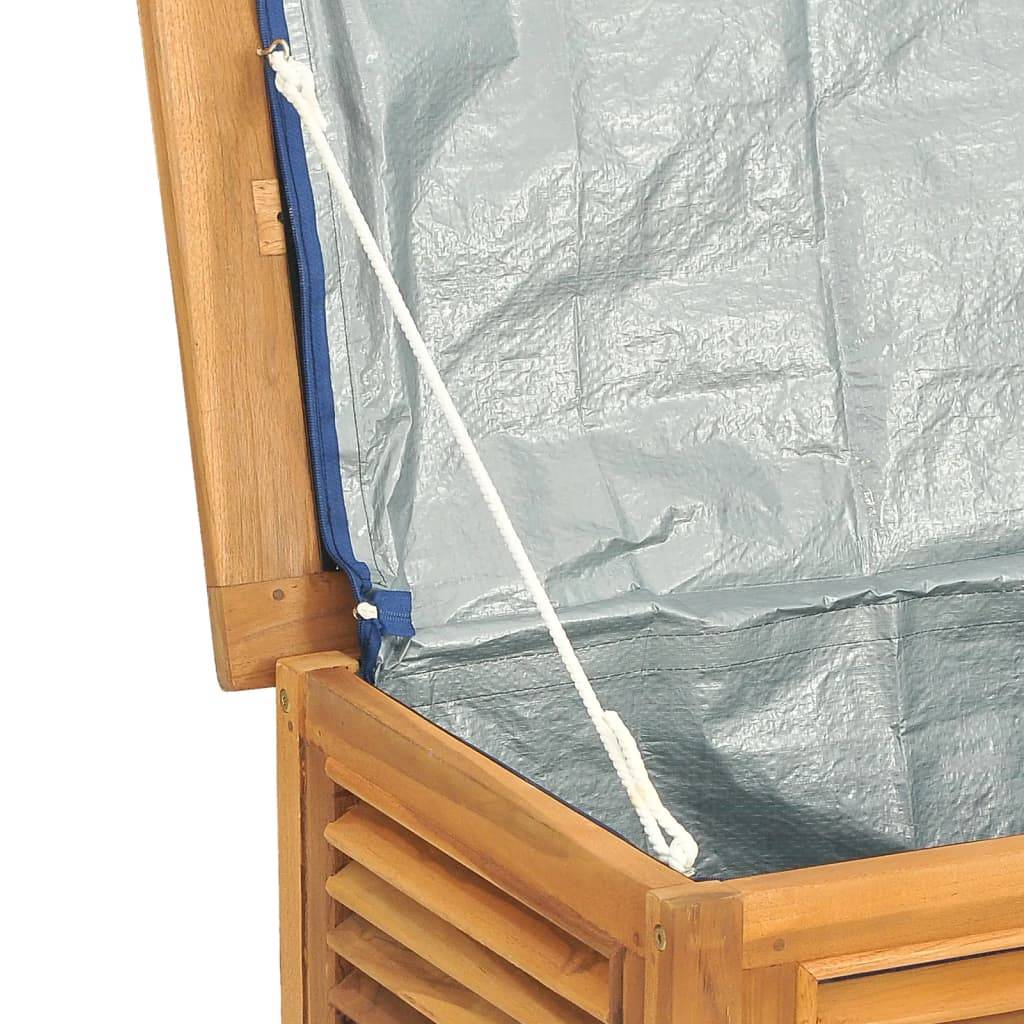 Helloshop26 - Boîte de rangement jardin et sac 114 x 50 x 58 cm bois massif teck - Imagen 6