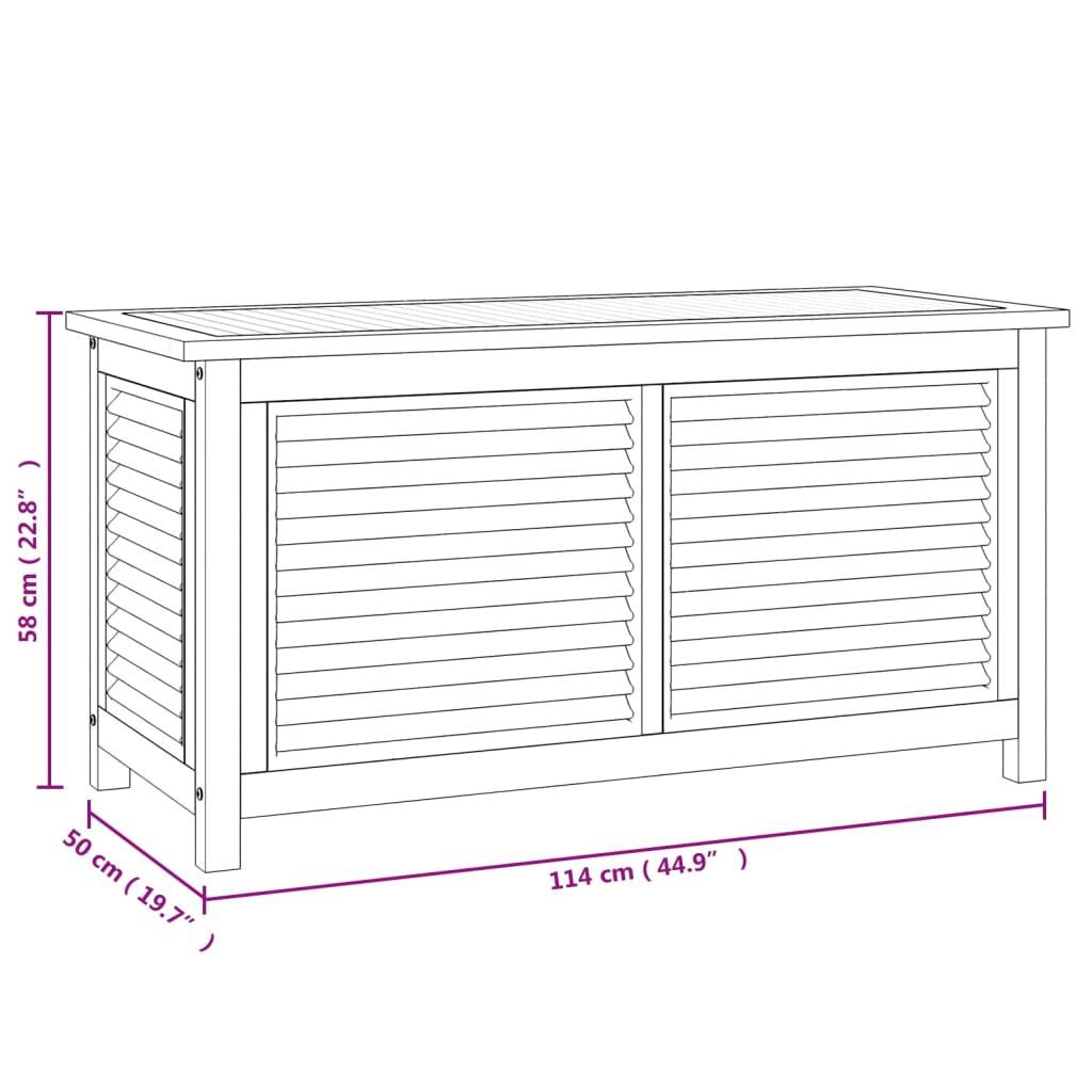 Helloshop26 - Boîte de rangement jardin et sac 114 x 50 x 58 cm bois massif teck - Imagen 7