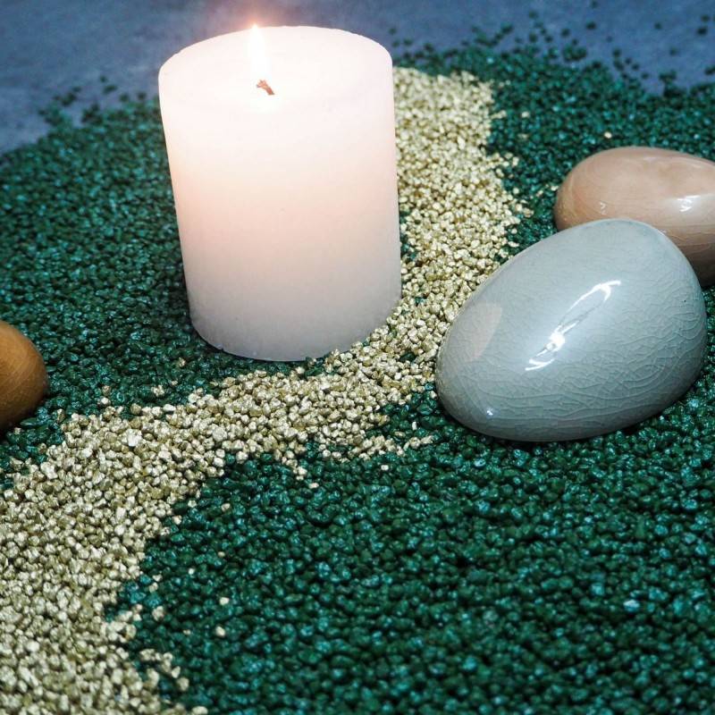 Jardinex - Grava decorativa colorida 2/3 mm (Bote 1kg) - Verde tropical - Jardinex - Imagen 2