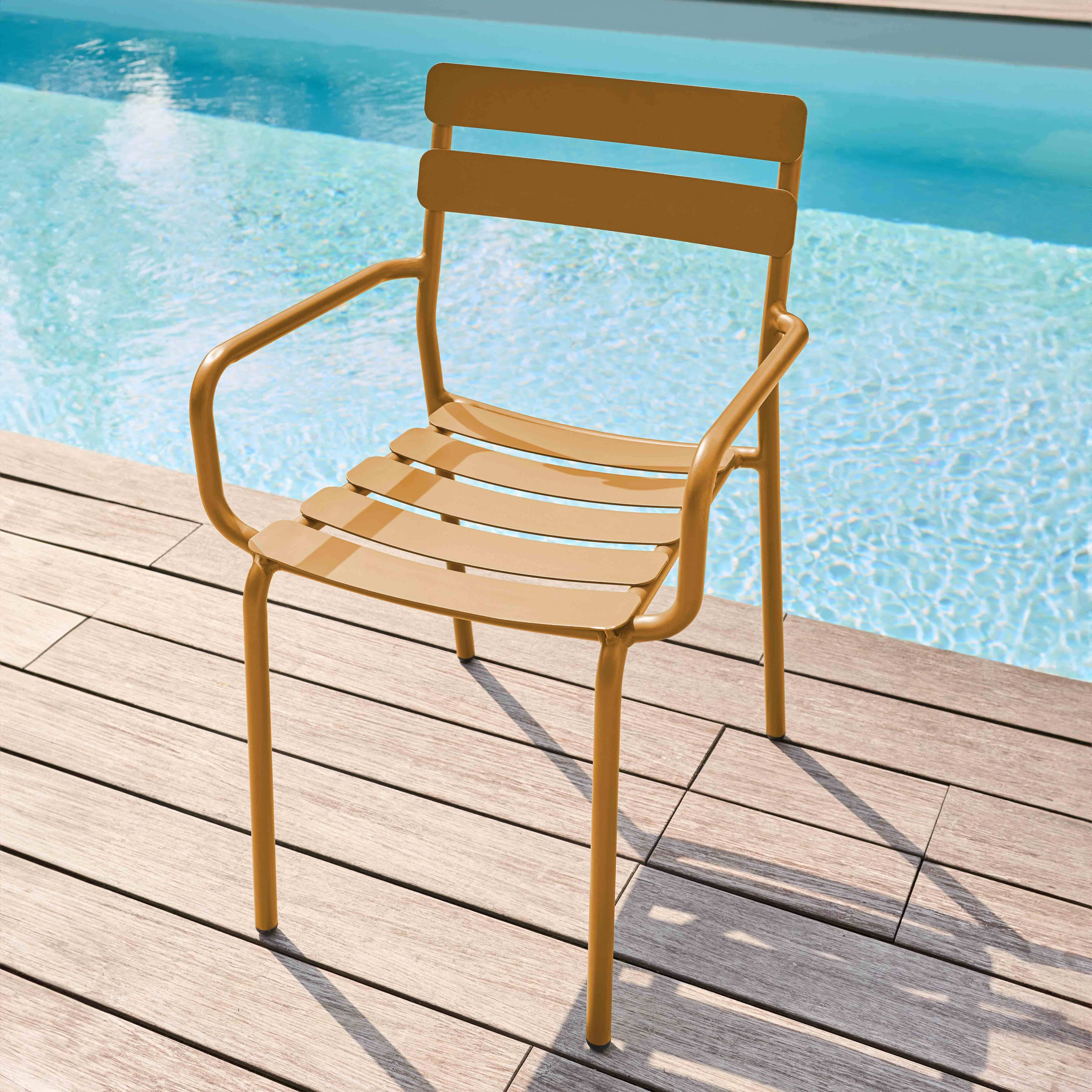 Oviala - Fauteuil de terrasse en aluminium jaune moutarde Almada - Oviala - Imagen 2