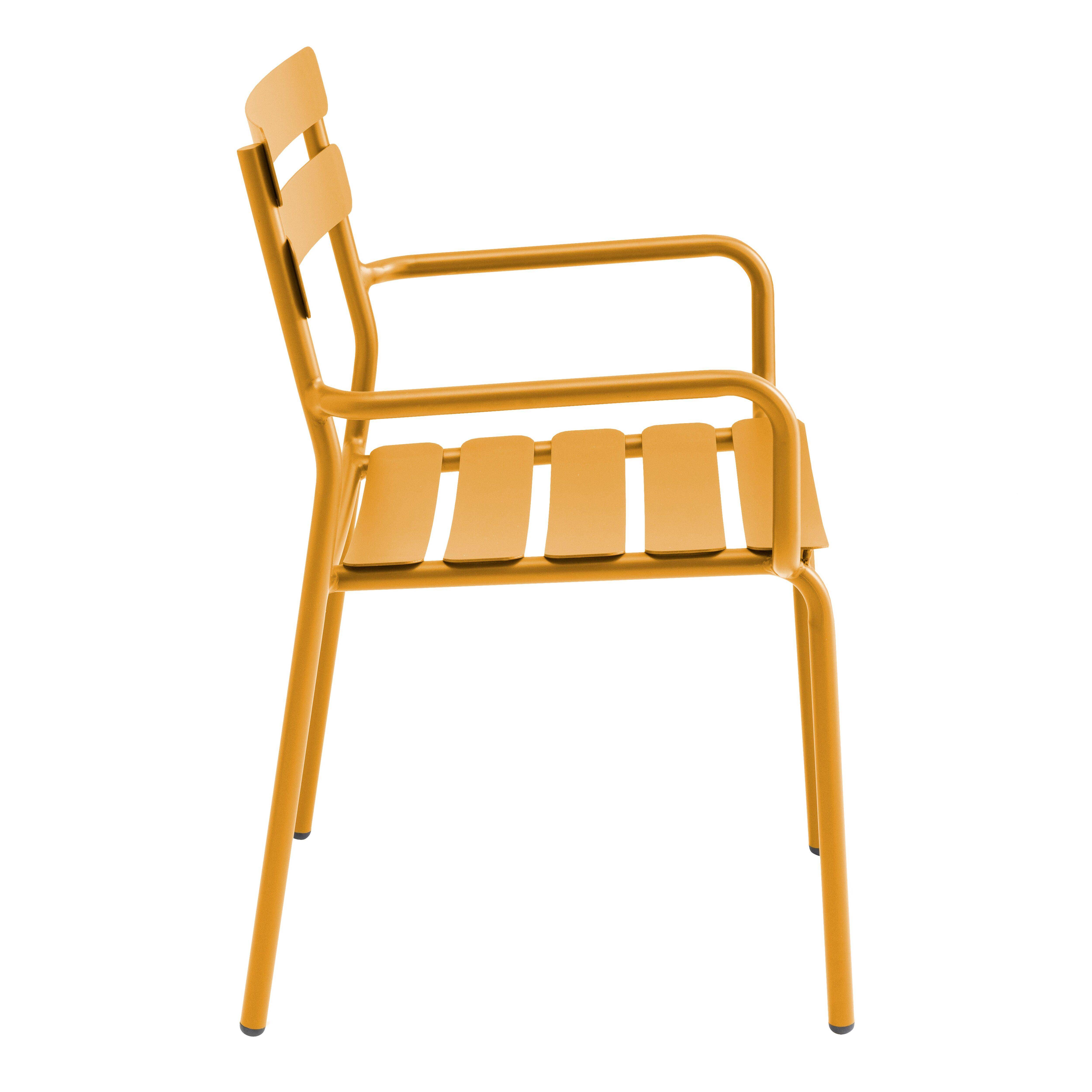 Oviala - Fauteuil de terrasse en aluminium jaune moutarde Almada - Oviala - Imagen 6
