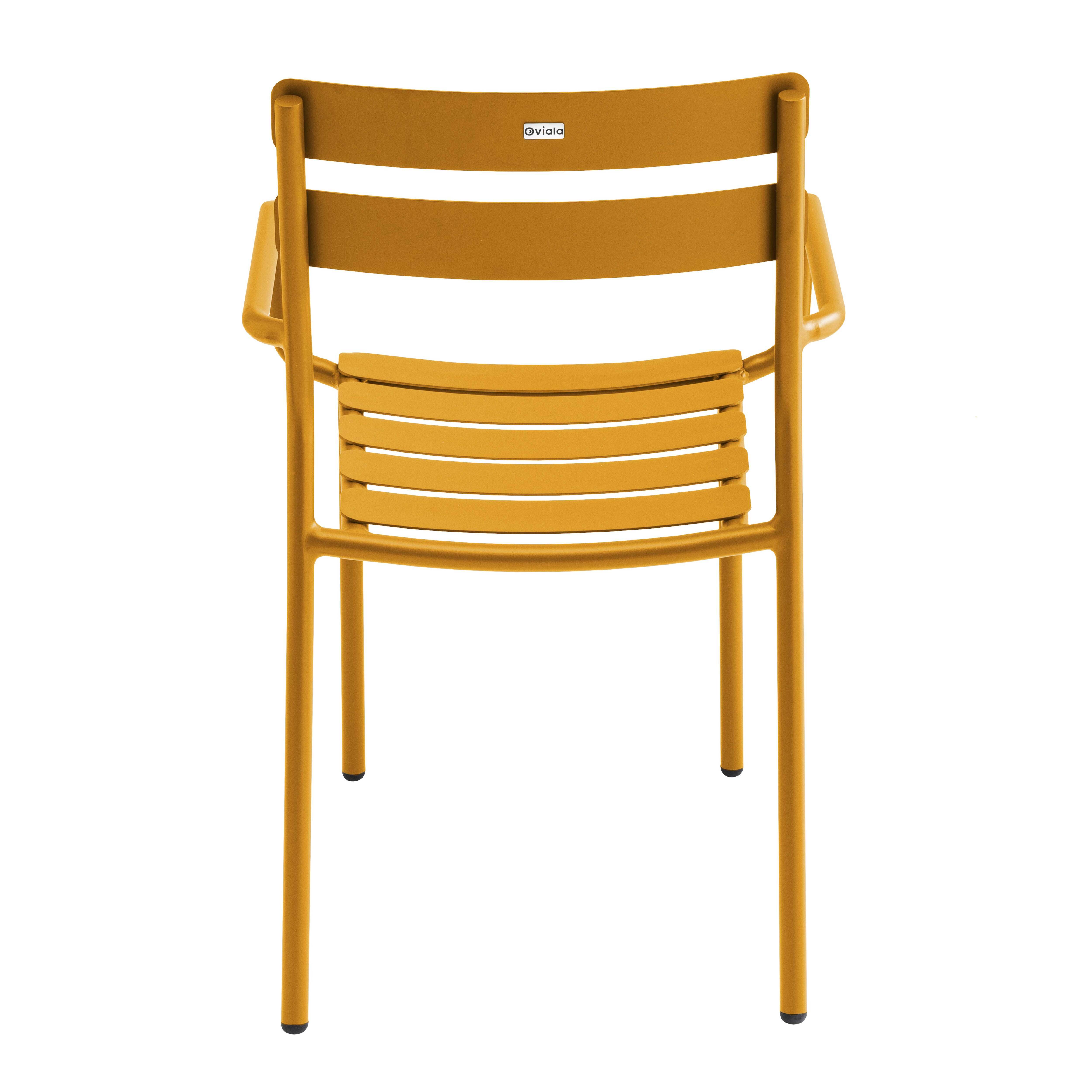 Oviala - Fauteuil de terrasse en aluminium jaune moutarde Almada - Oviala - Imagen 5