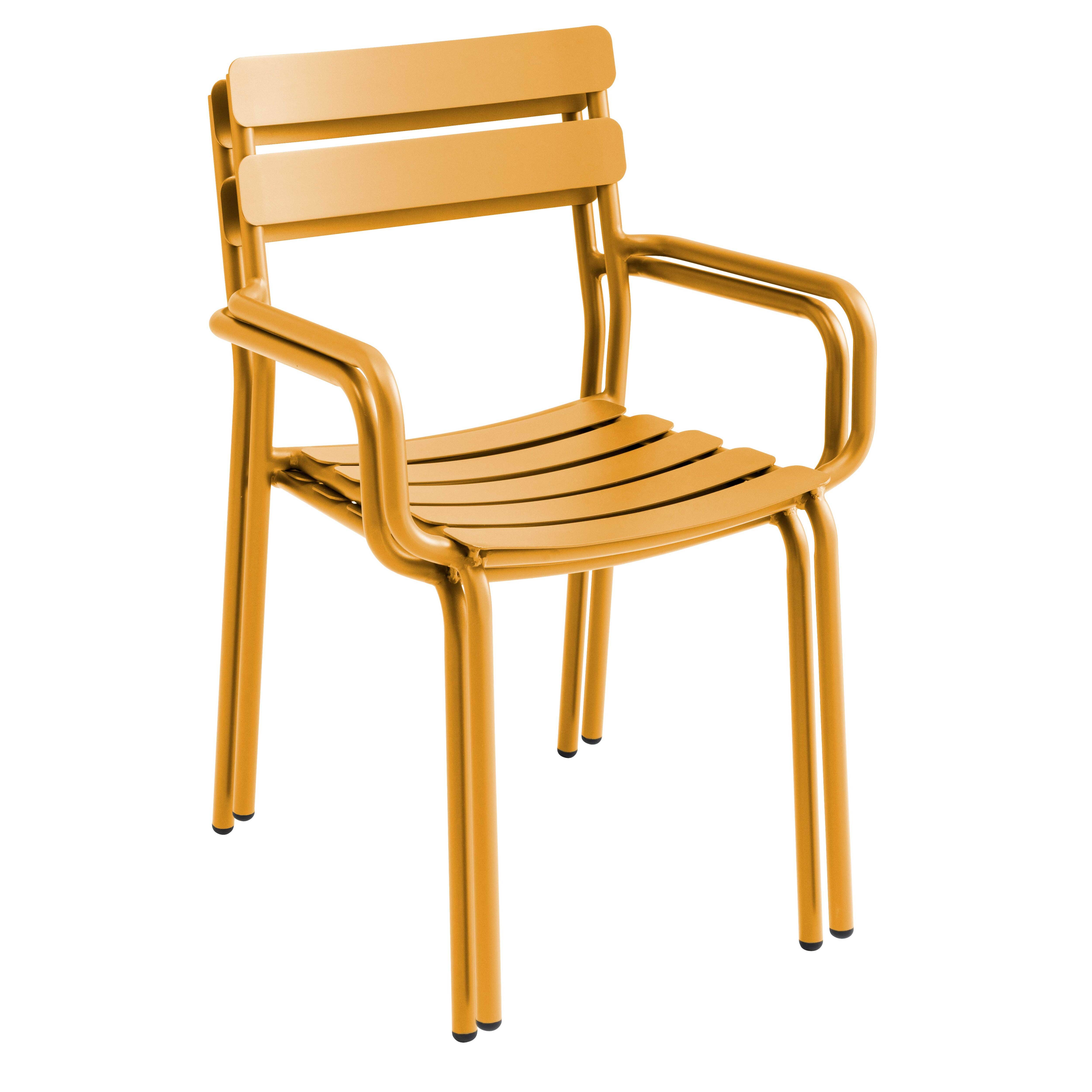 Oviala - Fauteuil de terrasse en aluminium jaune moutarde Almada - Oviala - Imagen 4