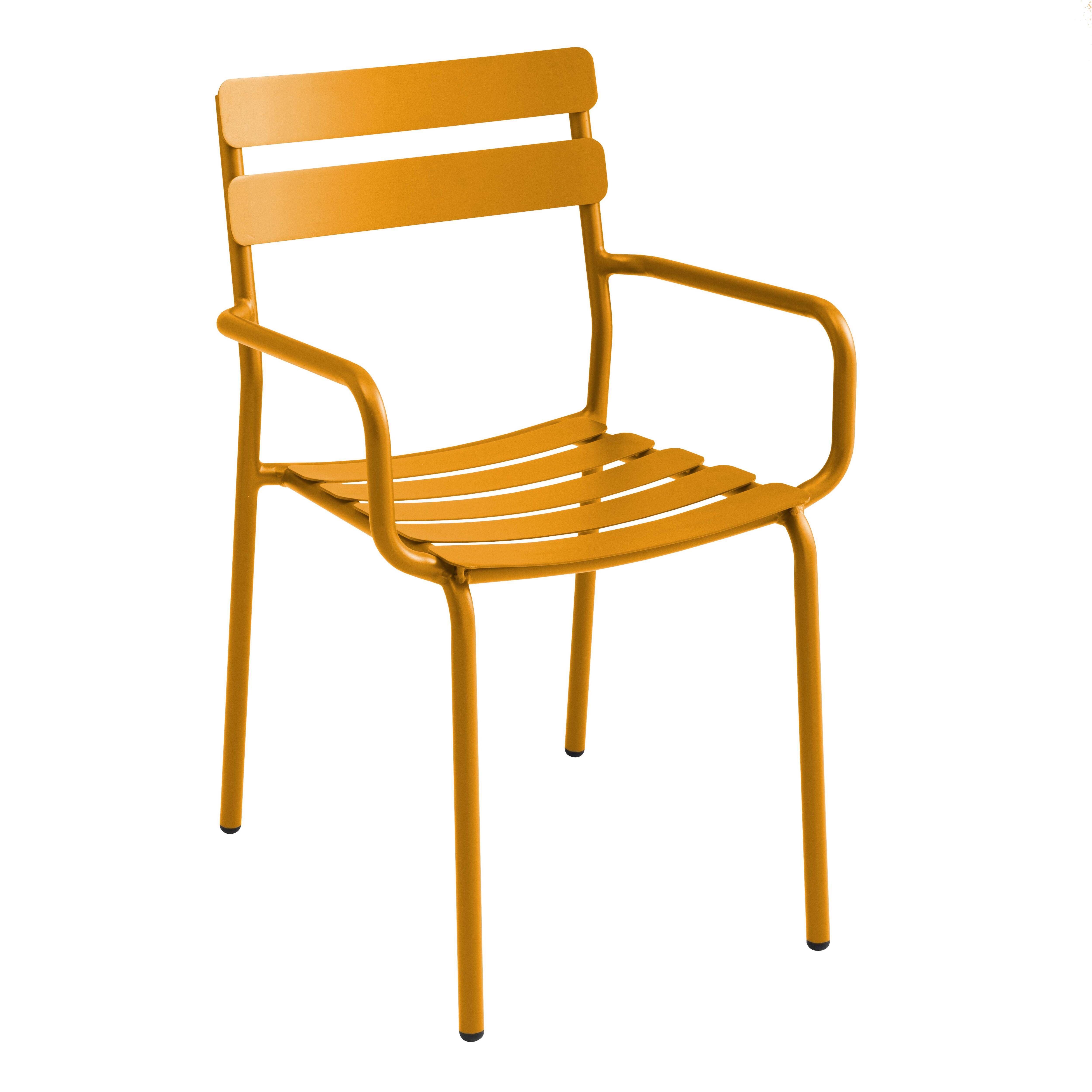 Oviala - Fauteuil de terrasse en aluminium jaune moutarde Almada - Oviala - Imagen 1