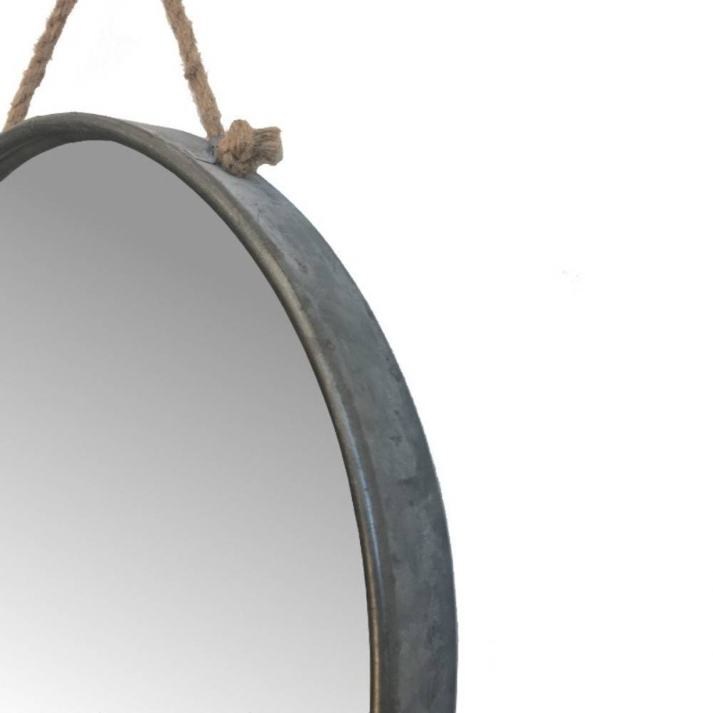 Miroir mural en métal et corde gris Ø.36 cm Chemin de campagne - Imagen 3