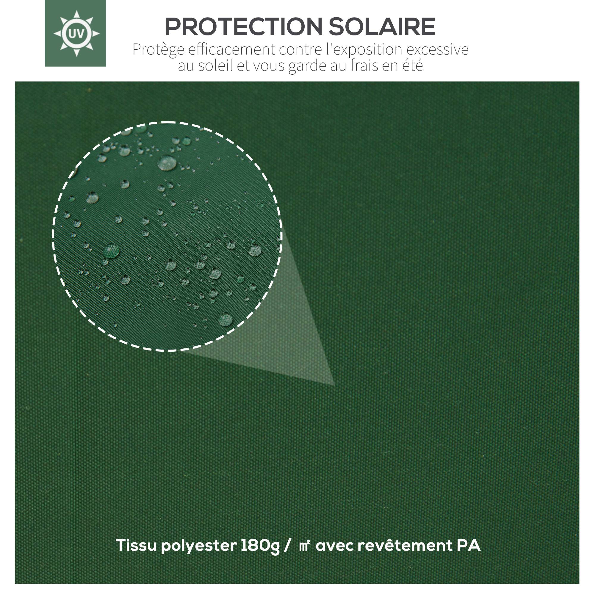 ComfortXL - Toile de toit rechange pavillon polyester extérieur cheminée aération 3x4m vert - ComfortXL Outdoor Living - Image 6