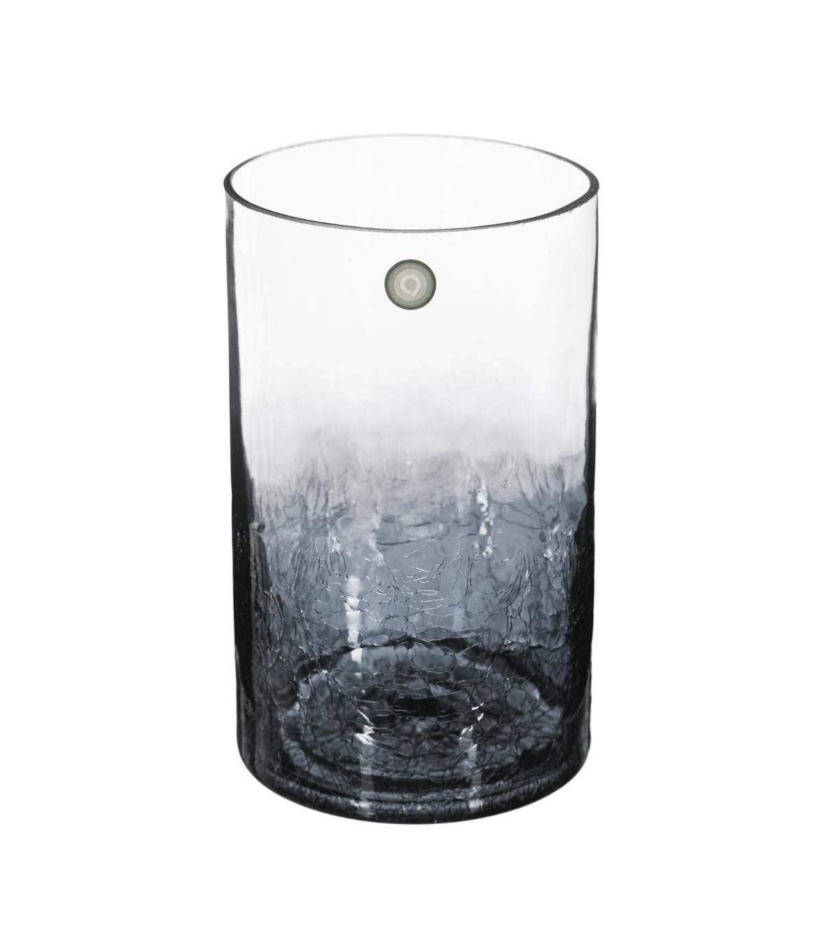 Vase cylindrique en Verre craquelé H 20 cm - Imagen 1
