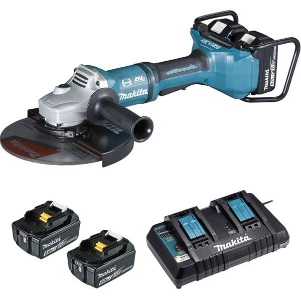 Makita - Meuleuse MAKITA mm - 36V - 2x18V Li-ion - 4 batteries 5Ah + 1 double chargeur rapide - DGA900ZKPT - Imagen 1