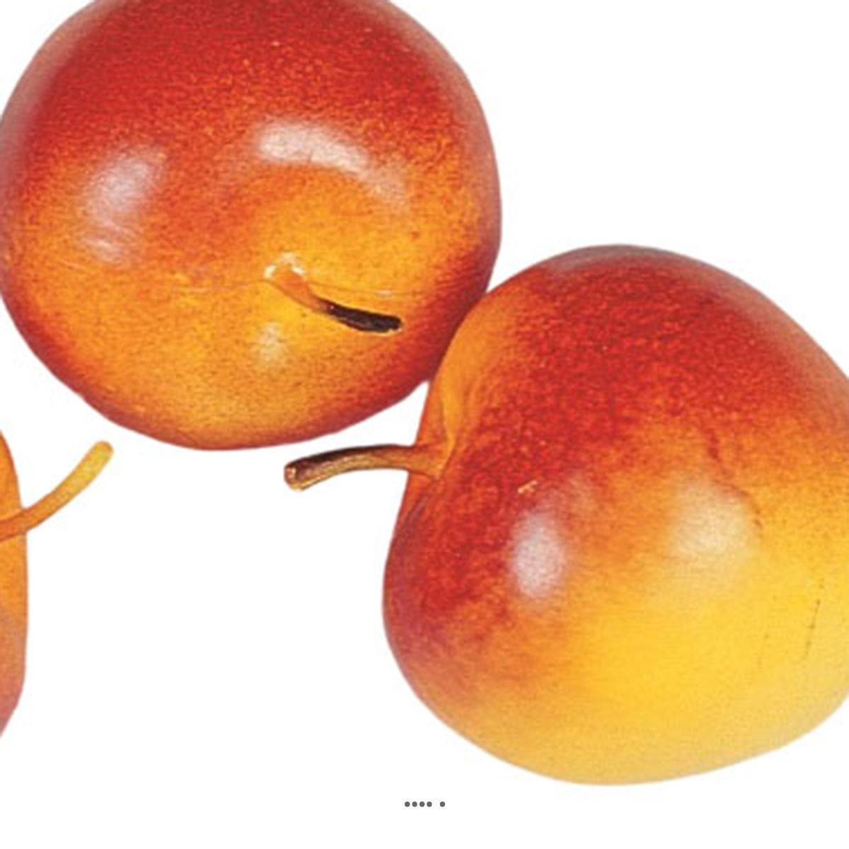 Artificielles - Pomme artificielle moyen Jaune rouge X 3 Plastique soufflé H 65x75 mm - Imagen 3