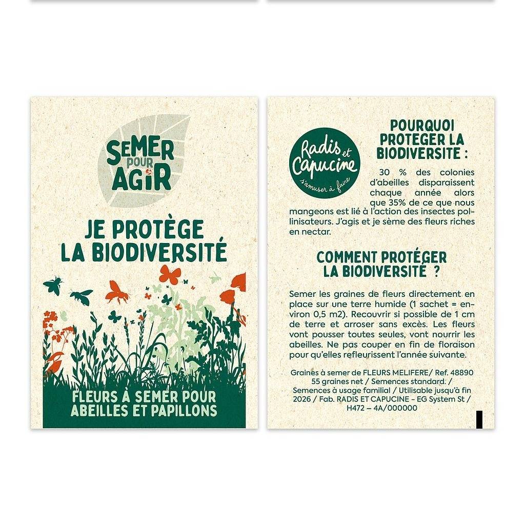 Radis et Capucine - Radis et Capucine - Sachet Semer pour agir - Je protège la biodiversité