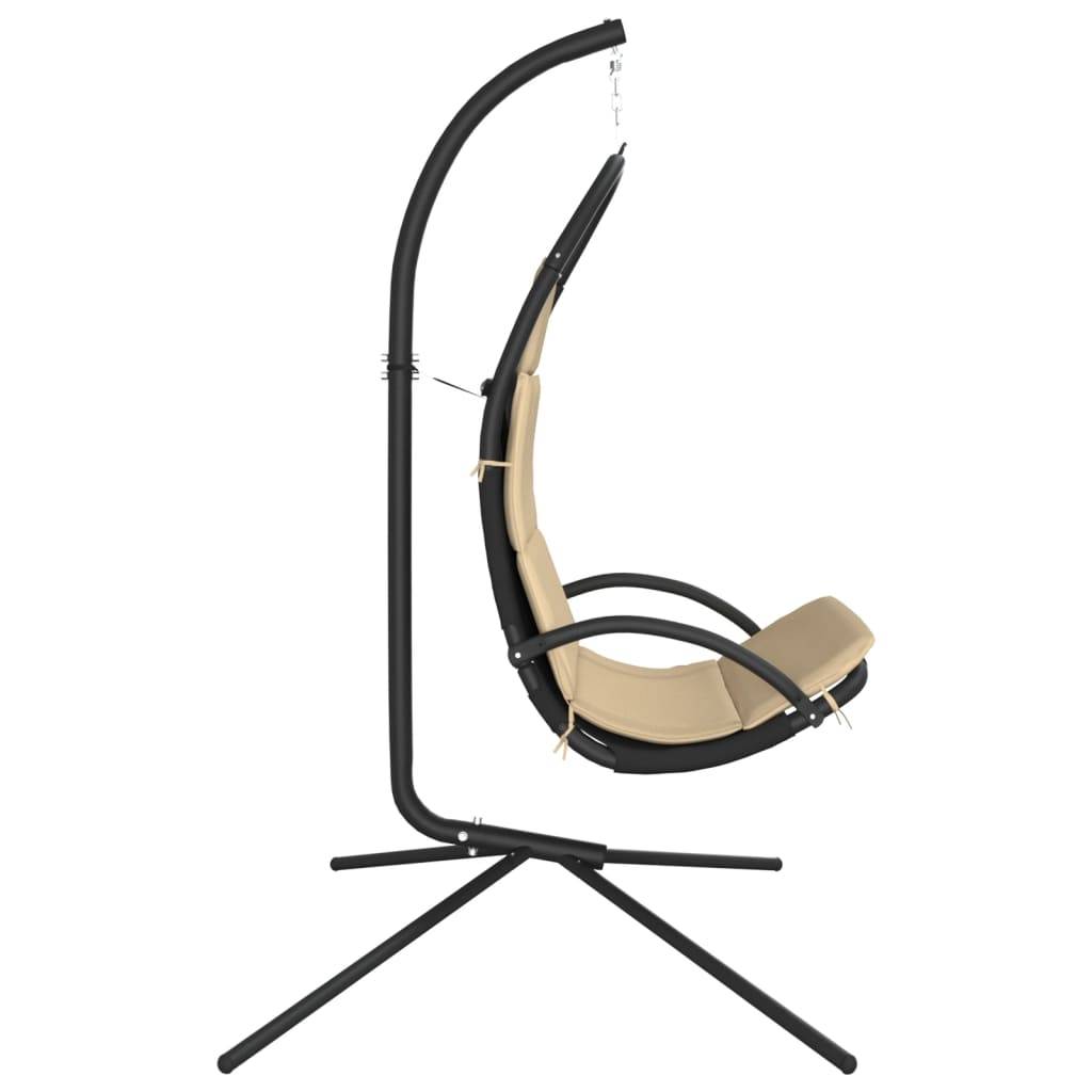 Chaise Balançoire Individuelle Jardin Structure Acier et Tissu Oxford Résistant avec Coussin Ergonomique Crème – ComfortXL Outdoor Living - Image 4