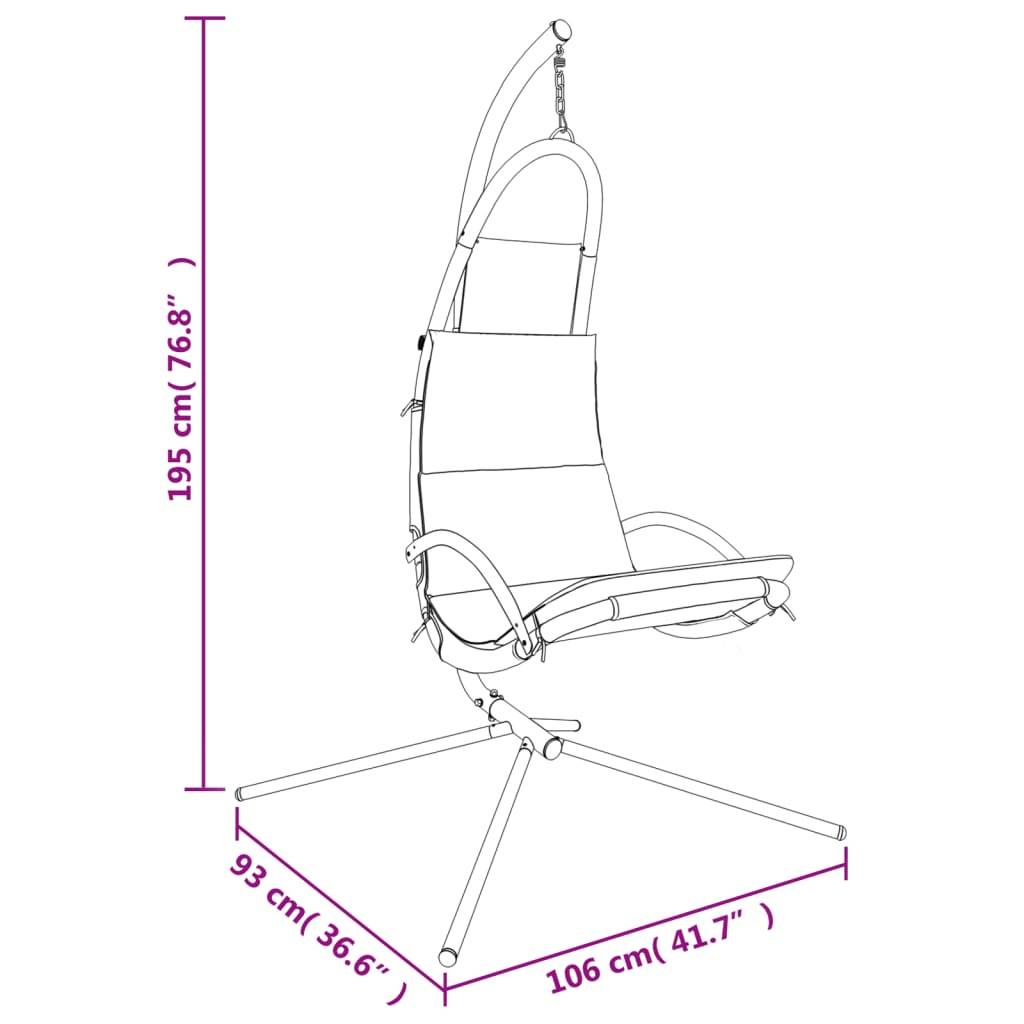 Chaise Balançoire Individuelle Jardin Structure Acier et Tissu Oxford Résistant avec Coussin Ergonomique Crème – ComfortXL Outdoor Living - Image 7