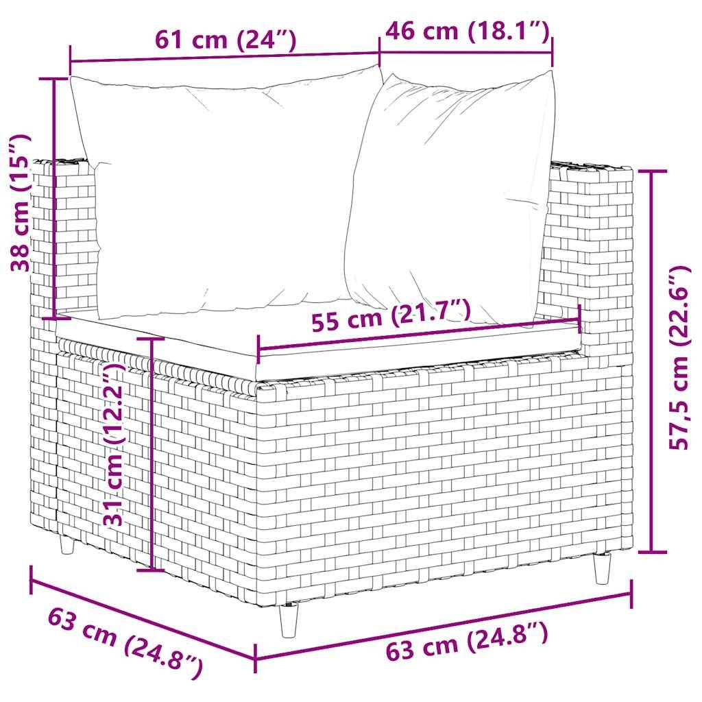 Ensemble salon d'extérieur 4 pcs résine tressée noire modulable avec pouf – ComfortXL Outdoor Living - Image 10