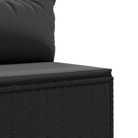 Ensemble salon d'extérieur 4 pcs résine tressée noire modulable avec pouf – ComfortXL Outdoor Living - Image 8