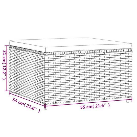 Ensemble salon d'extérieur 4 pcs résine tressée noire modulable avec pouf – ComfortXL Outdoor Living - Image 4
