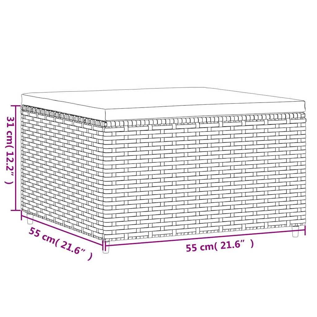 Ensemble salon d'extérieur 4 pcs résine tressée noire modulable avec pouf – ComfortXL Outdoor Living - Image 4