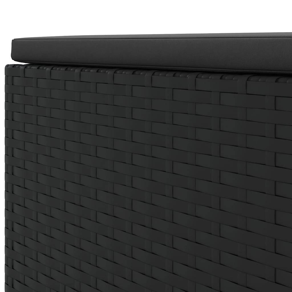 Ensemble salon d'extérieur 4 pcs résine tressée noire modulable avec pouf – ComfortXL Outdoor Living - Image 7