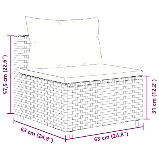Ensemble salon d'extérieur 4 pcs résine tressée noire modulable avec pouf – ComfortXL Outdoor Living - Image 3