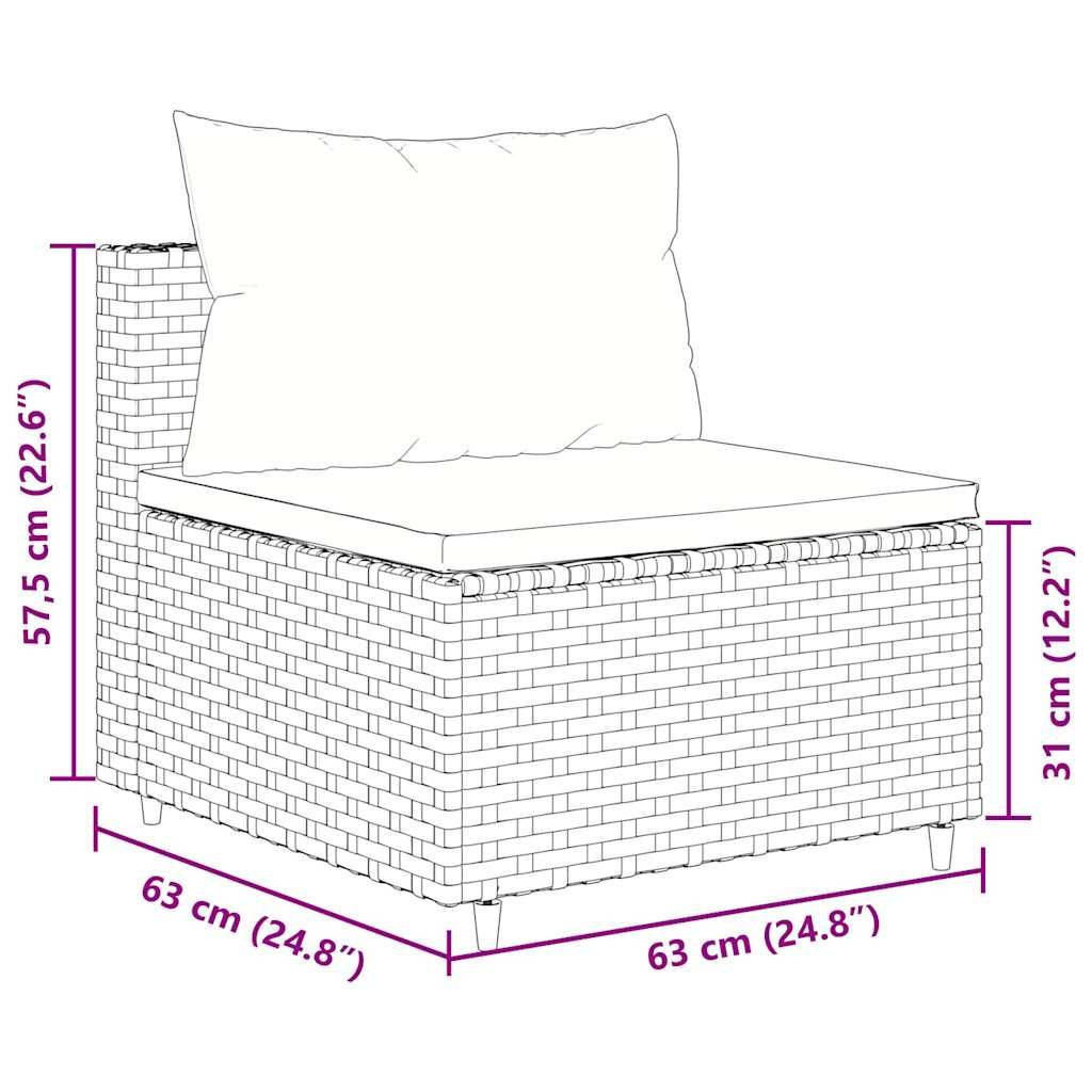 Ensemble salon d'extérieur 4 pcs résine tressée noire modulable avec pouf – ComfortXL Outdoor Living - Image 3