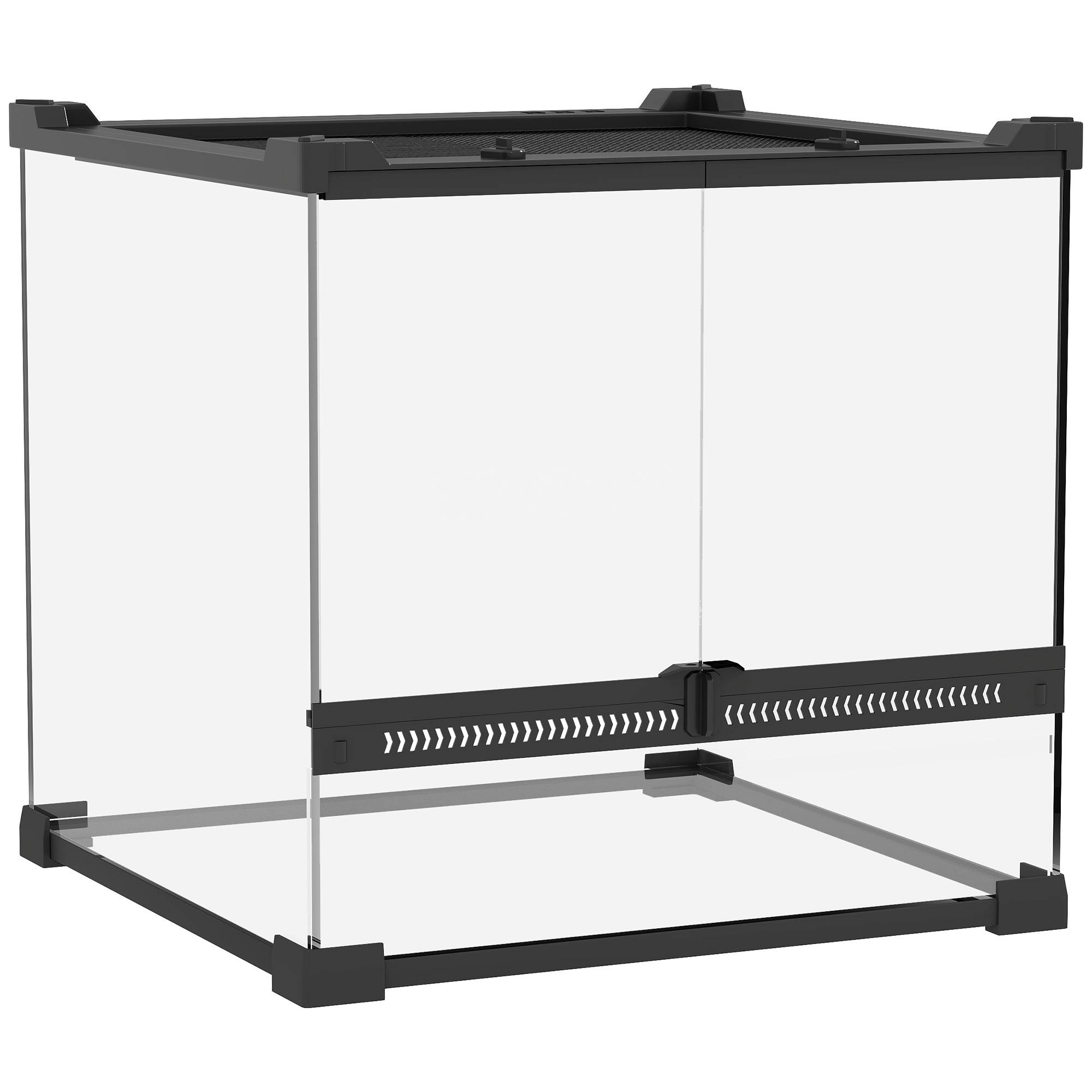 ComfortXL - Terrarium pour reptiles en verre trempé noir lézards serpents amphibiens fond étanche surélevé et ventilé - Image 10