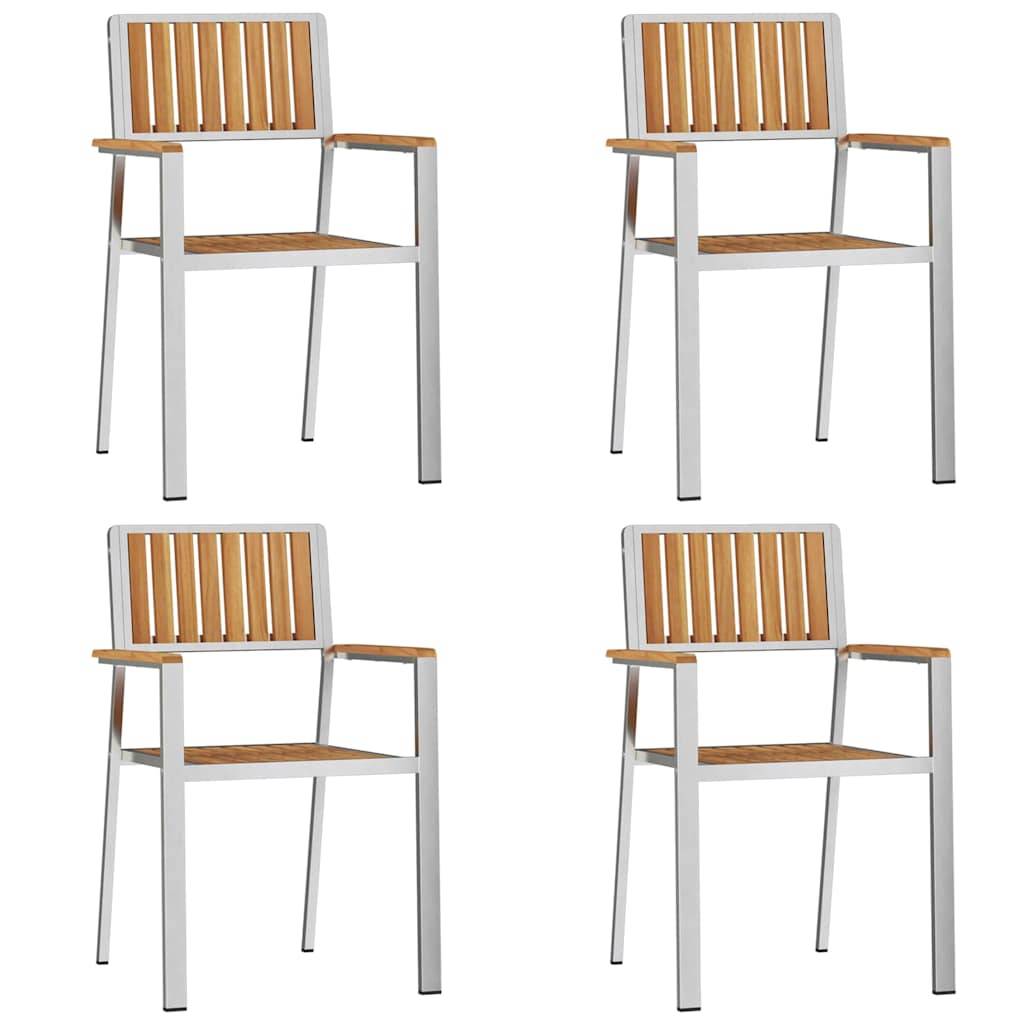 Ensemble de repas extérieur 5 pcs Bois de Teck Massif Marron 150 x 90 x 75 cm - PANGIVO - Image 6