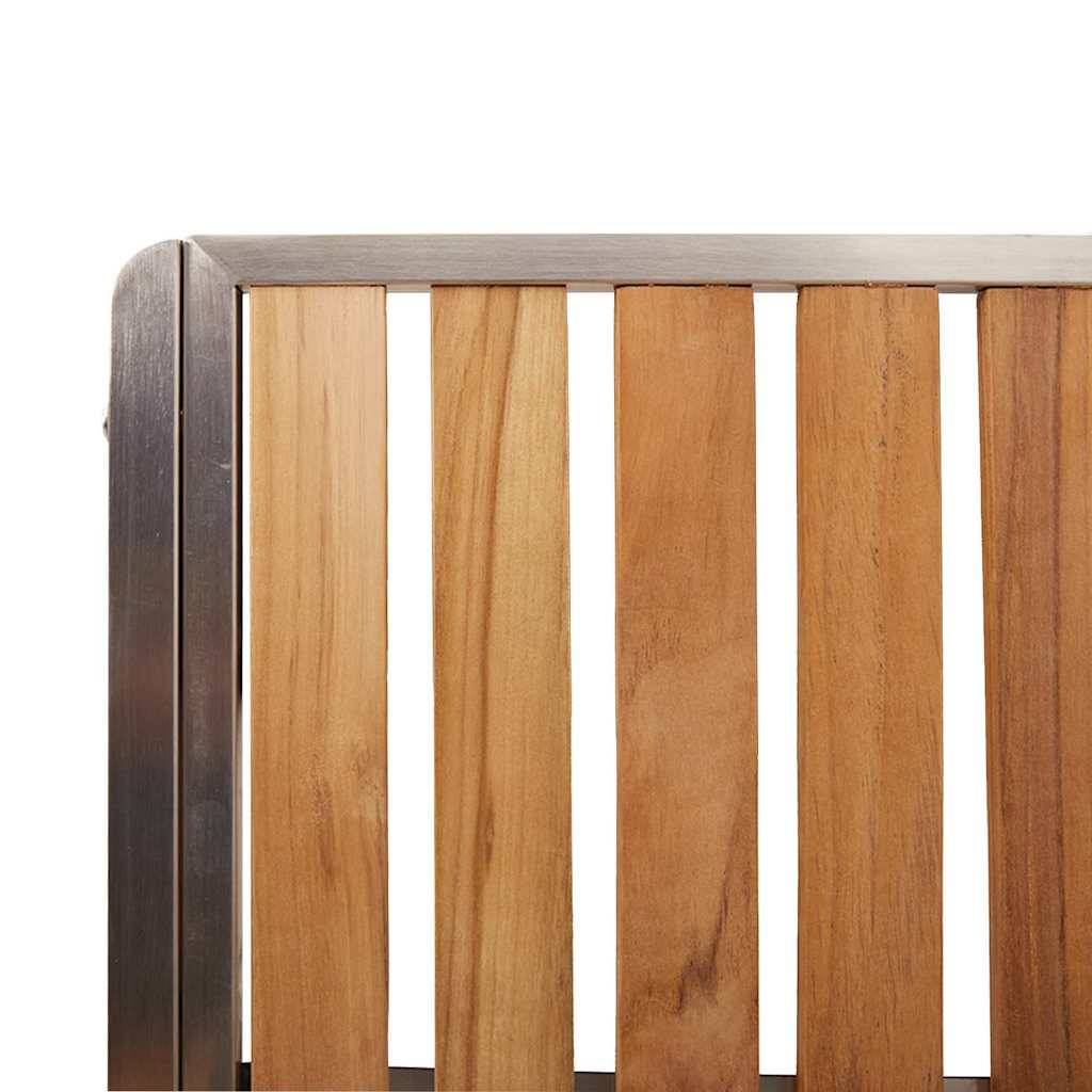 Ensemble de repas extérieur 5 pcs Bois de Teck Massif Marron 150 x 90 x 75 cm - PANGIVO - Image 8