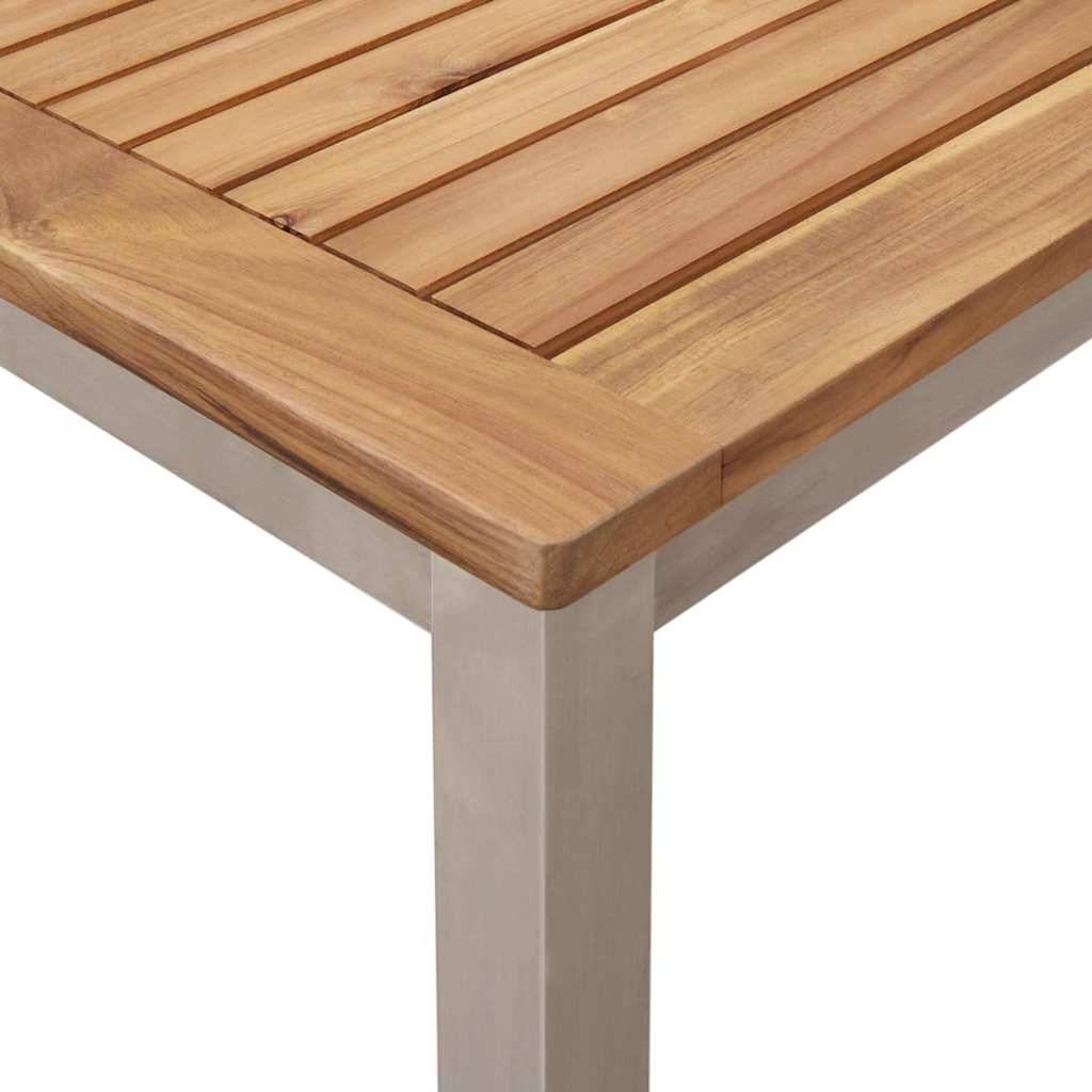 Ensemble de repas extérieur 5 pcs Bois de Teck Massif Marron 150 x 90 x 75 cm - PANGIVO - Image 9