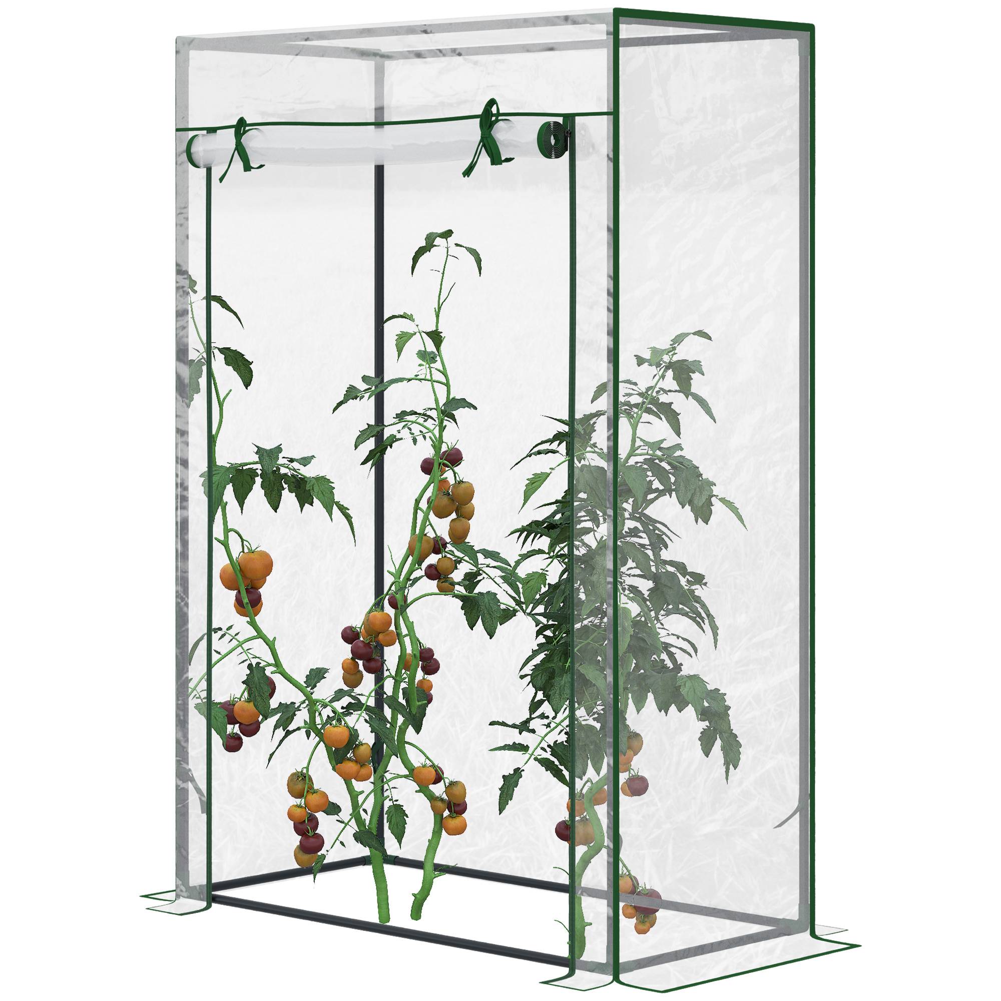 Serre de jardin 100x50x150 cm avec bâche PVC renforcée, structure acier, porte zippée, pour légumes, fleurs et plantes - Image 1