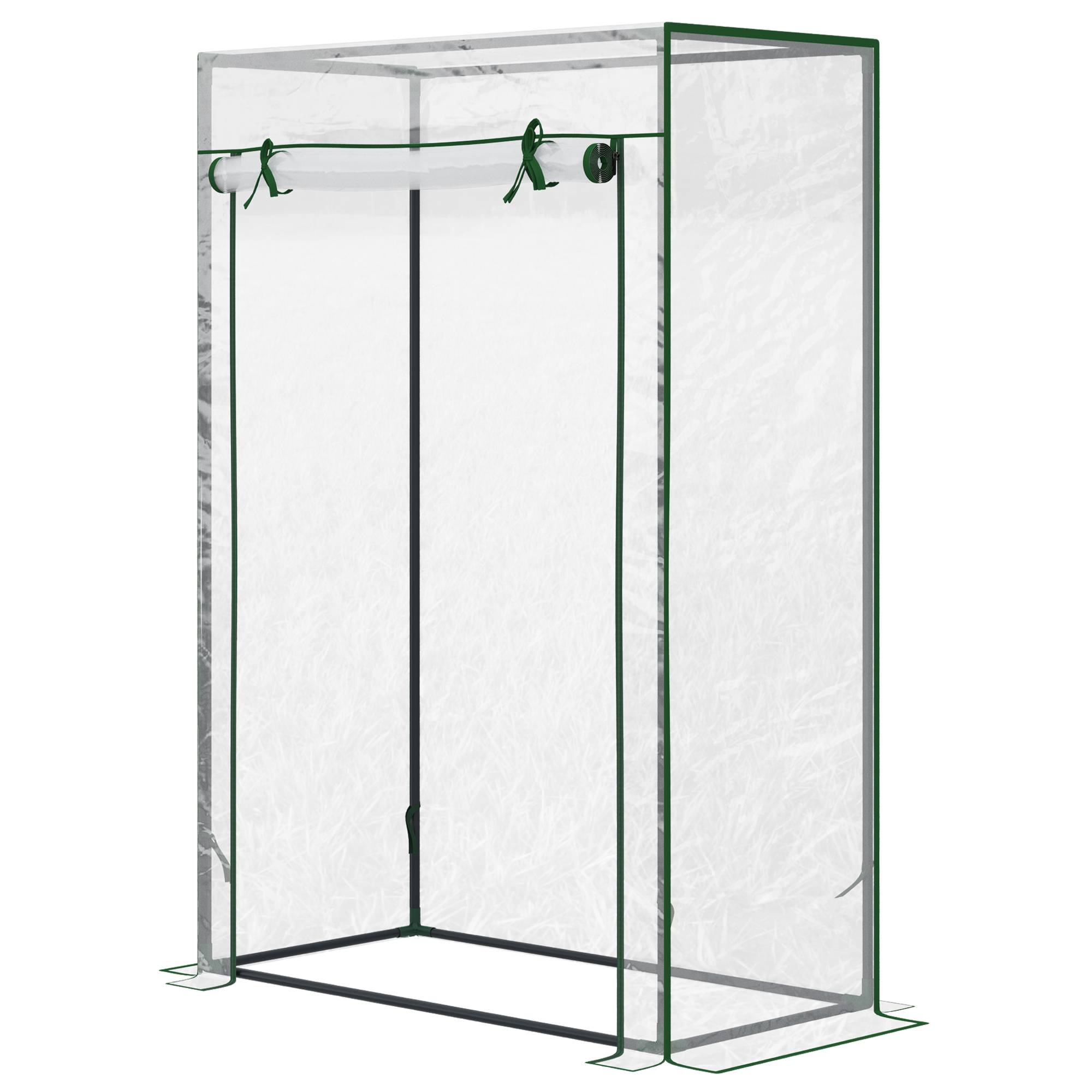 Serre de jardin 100x50x150 cm avec bâche PVC renforcée, structure acier, porte zippée, pour légumes, fleurs et plantes - Image 2