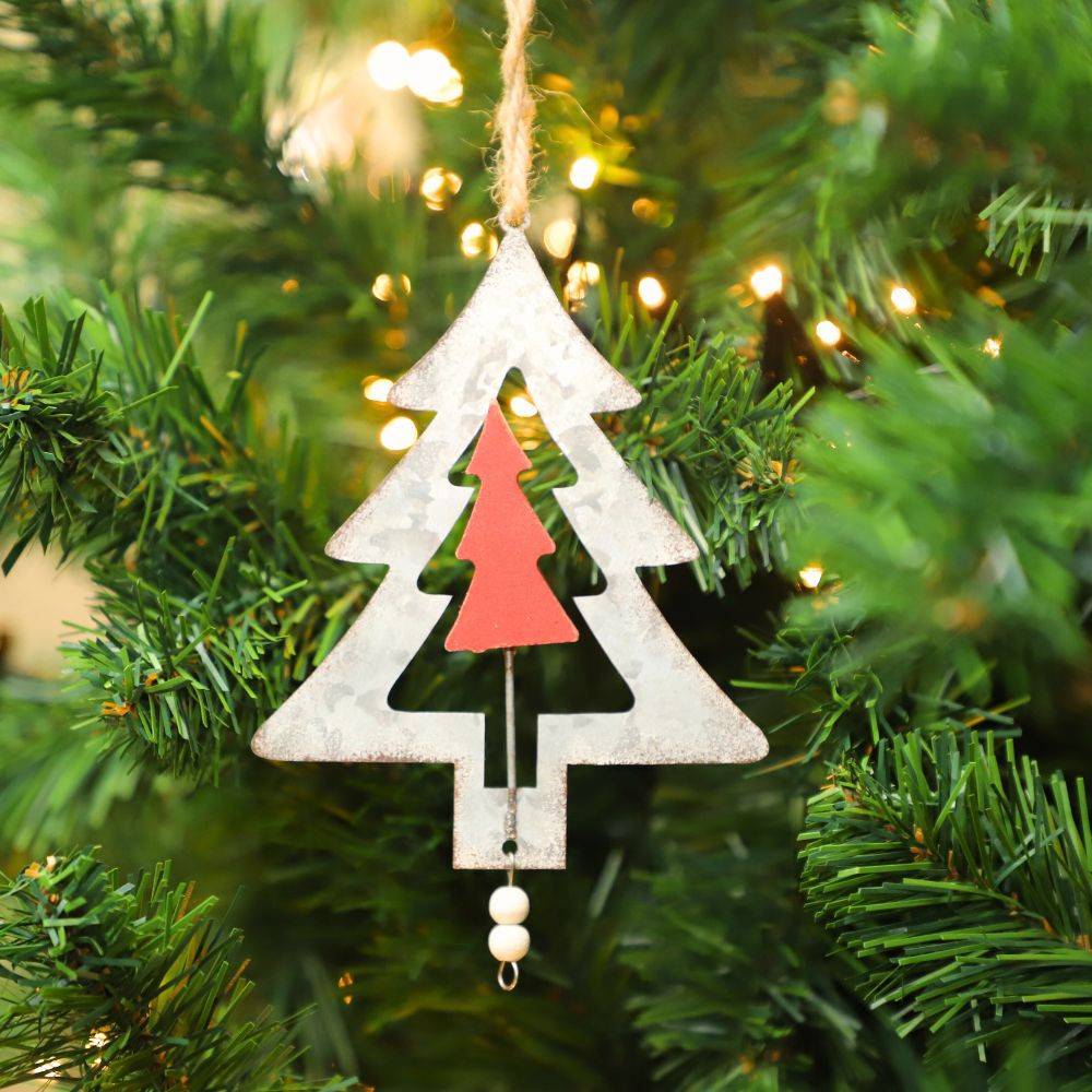 Chemin De Campagne - ~Décoration de sapin de Noël guirlande de Noël zinc gris 10x17cm Chemin de campagne - Imagen 4