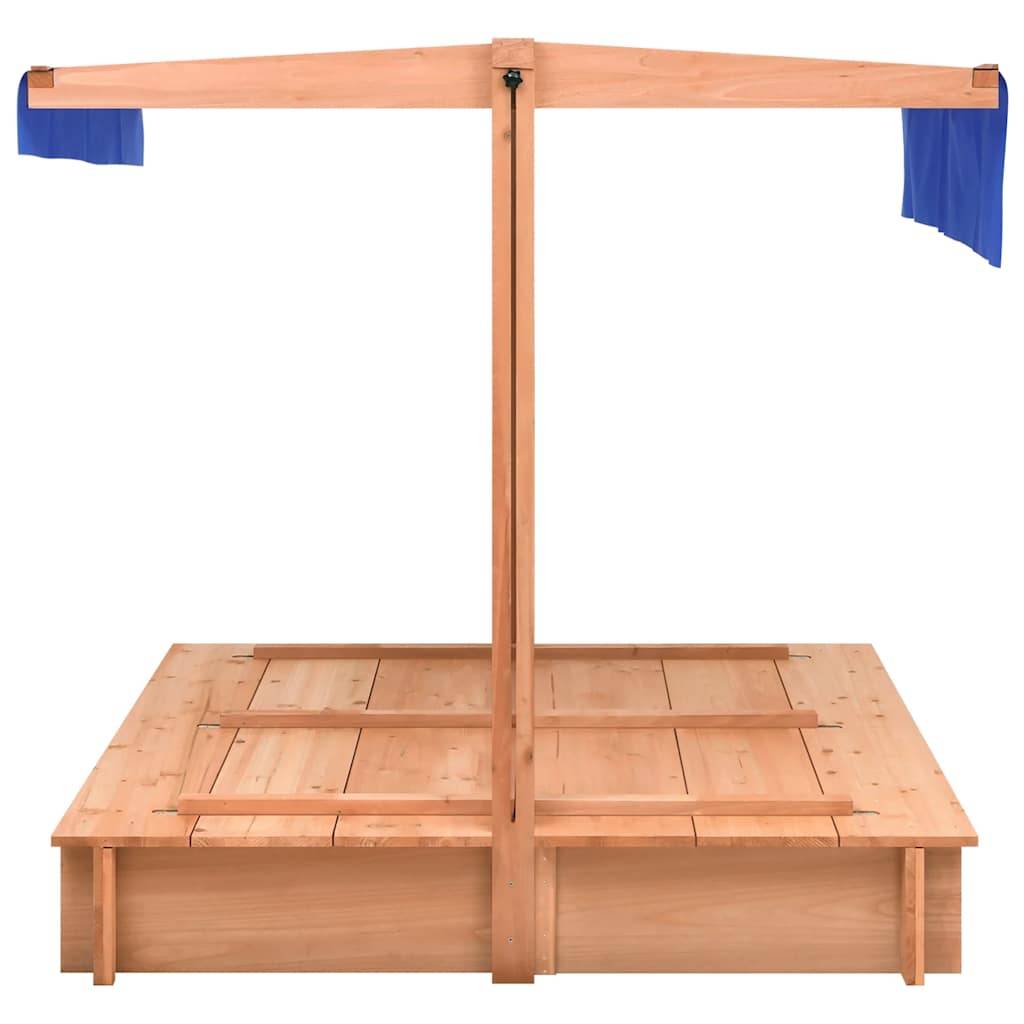 Bac à sable - Maison de jeu pour enfants avec toit Bois de sapin 112x112x112 cm MP118 - Image 3