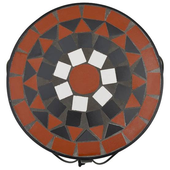 Set de 3 Porte-pots Ronds en Céramique Mosaïque pour Décoration Jardin Extérieur Terre Cuite et Blanc – ComfortXL Outdoor Living - Image 5