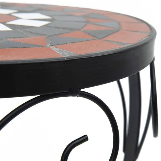 Set de 3 Porte-pots Ronds en Céramique Mosaïque pour Décoration Jardin Extérieur Terre Cuite et Blanc – ComfortXL Outdoor Living - Image 7