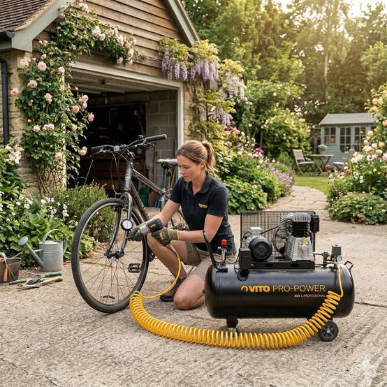 Compresseur d'air 300L Courroie 10 Bar 4000W 5.5CV 500L/min 380V VITO - Imagen 3
