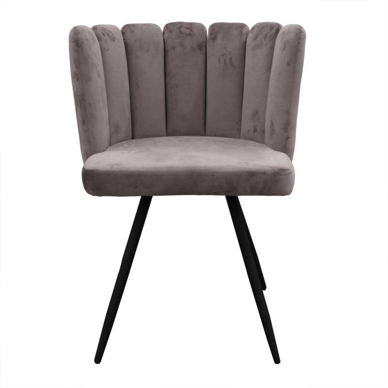 The Home Deco Factory - Chaise Ariel velours gris - Image 5