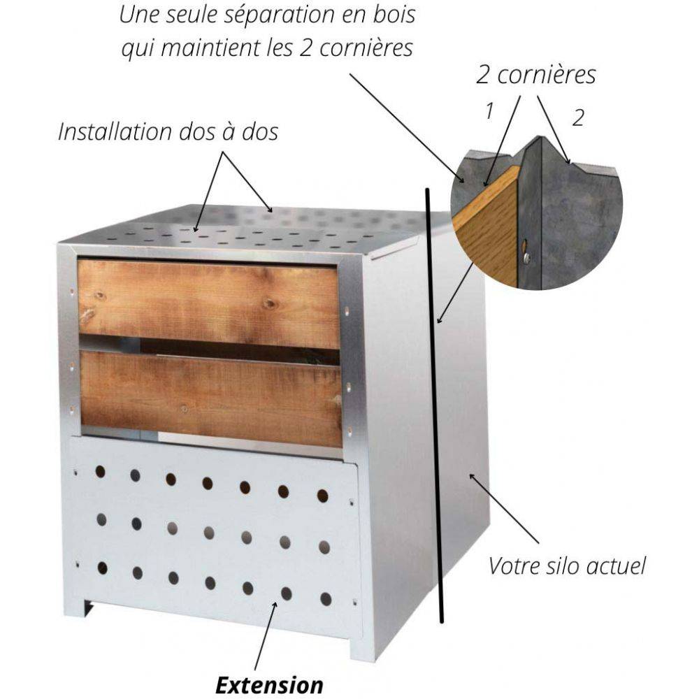 Guillouard - Extension pour silo à compost acier et bois 200L - Image 2
